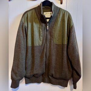 Orvis Men's Army Green Full-Zip Knit Jacket